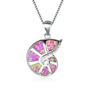 CLEARANCE ** PRICE FIRM  ** NWOT Beautiful Pink Fire Opalite Shell Necklace